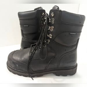 RefrigiWear Platinum Black Leather Vitacomfort waterproof safety work Boot sz 12
